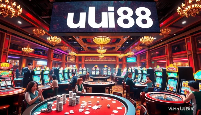 Experience the thrill of uu88 casino games, featuring vibrant gaming tables and dynamic players.