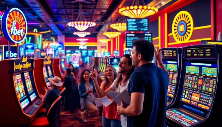 f8 bet offers thrilling slot machine experiences amidst vibrant casino excitement.